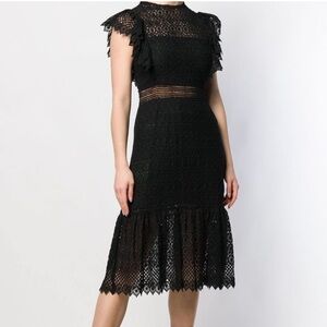 Philosophy di Lorenzo Serafini Black Lace Midi Dress